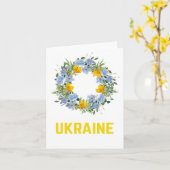 ミニマリストウクライナカラーリースノートカード カード (黄色い花)