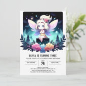 ミニマリストウッズフェアリー誕生日 招待状 (スタンド正面)