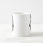 ミニマリストウルフ顔シルエット コーヒーマグカップ (中央)