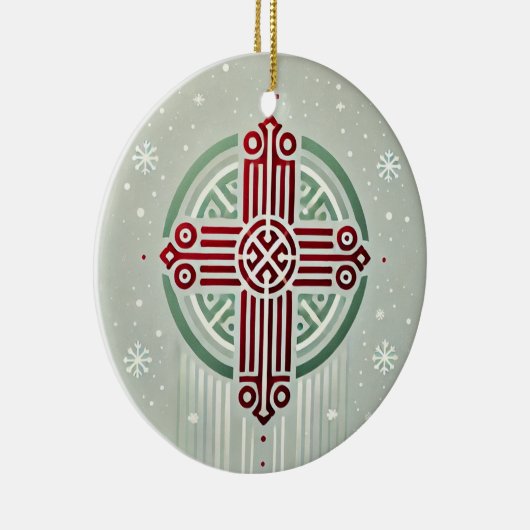 ミニマリストエチオピアクロスセラミックオーナメント セラミックオーナメント (右)