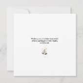 ミニマリストエバーグリーンシンプルツリーデザイン手描き サンキューカード (裏面)