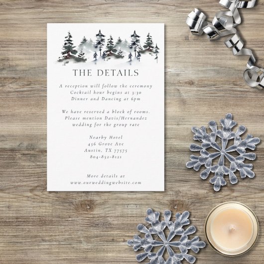 ミニマリストエバーグリーンマウンテングリーン石板ブルー エンクロージャーカード