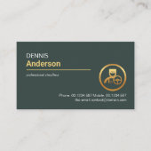 ミニマリストエメラルドグリーンショーフードドライバー 名刺 (正面)