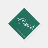 ミニマリストエメラルドグリーンバースデーパーティー紙 スタンダードカクテルナプキン (角)