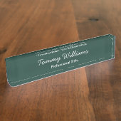ミニマリストエメラルドグリーンプロフェッショナルシンプル デスクネームプレート (側面)