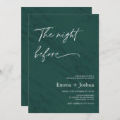 ミニマリストエメラルドグリーンリハーサルディナー 招待状 (正面/裏面)