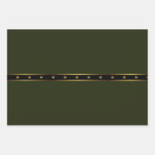 ミニマリストエメラルドブラックと金ゴールド幾何学的 ラッピングペーパーシート (正面3)