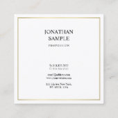 ミニマリストエリートデザイントレンディープレインラグジュアモダンリー スクエア名刺 (裏面)