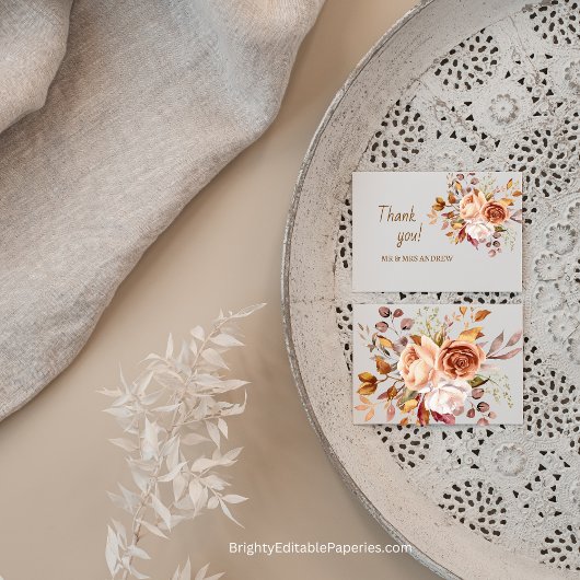 ミニマリストエレガンスウォーターカラーダ結婚リア サンキューカード