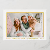 ミニマリストエレガンスクリスマスセージグリーン金ゴールド 箔シーズンカード (正面)