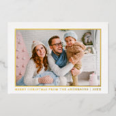 ミニマリストエレガンスクリスマスダスティブルー金ゴールド 箔シーズンカード (正面)