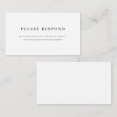 ミニマリストエレガントなウェディングウェブサイトRSVP エンクロージャーカード (正面/裏面)