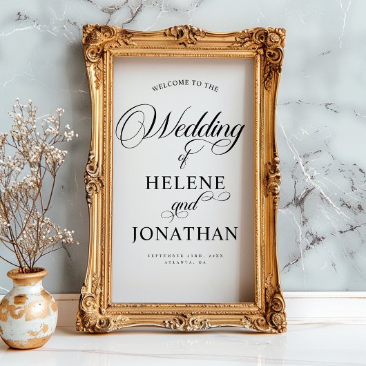 ミニマリストエレガントなウェディングウェルカムサインデカール ウィンドウサイン