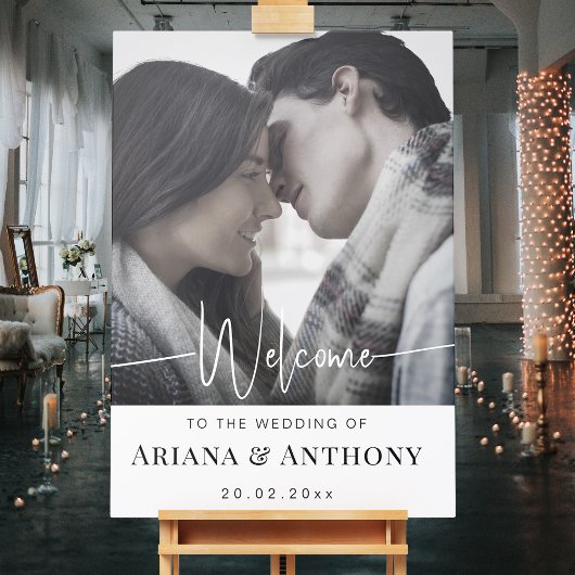 ミニマリストエレガントなウェディングウェルカムサインポスター ポスター