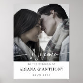 ミニマリストエレガントなウェディングウェルカムサインポスター ポスター (正面)