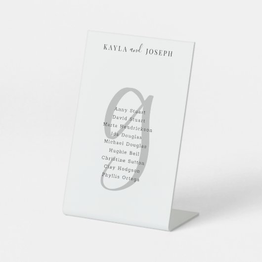 ミニマリストエレガントなウェディングテーブル番号9 台座サイン (正面)