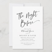 ミニマリストエレガントなウェディングリハーサルディナー 招待状 (正面)