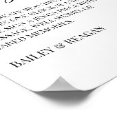 ミニマリストエレガントなウェディングJengaゲストブックサイン ポスター (角)