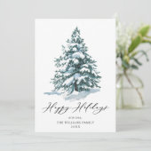 ミニマリストエレガントな松の木のクリスマスグリーティング シーズンカード (スタンド正面)
