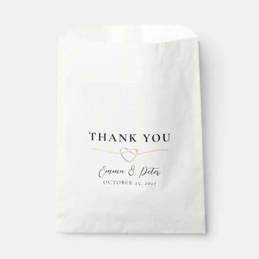 ミニマリストエレガントな結婚式ありがとう好意バッグ フェイバーバッグ (正面)