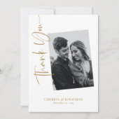 ミニマリストエレガントな結婚式サンキューカード写真 サンキューカード (正面)