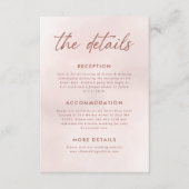 ミニマリストエレガントな結婚式詳細 エンクロージャーカード (正面)