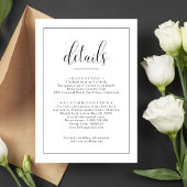 ミニマリストエレガントな結婚式詳細 エンクロージャーカード
