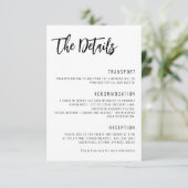 💍ミニマリストエレガントな結婚式詳細 エンクロージャーカード (スタンド正面)