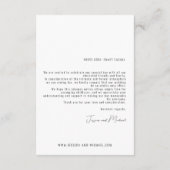 💍ミニマリストエレガントな結婚式詳細 エンクロージャーカード (裏面)