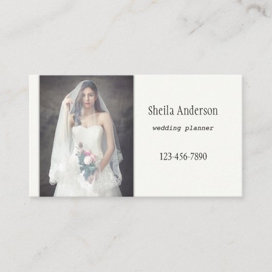 ミニマリストエレガントウェディングプランナー名刺 名刺 (正面)