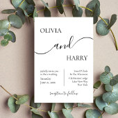 ミニマリストエレガントウェディング招待状白黒 招待状