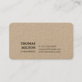 ミニマリストエレガントクラフト紙コンサルタント 名刺 (正面)