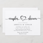 ミニマリストエレガントシック |カップルブライダルシャワーI 招待状 (正面/裏面)