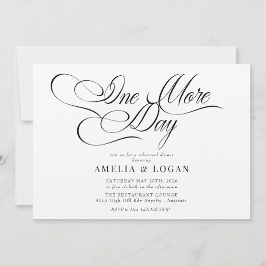 ミニマリストエレガントシック |リハーサルディナー 招待状 (正面)