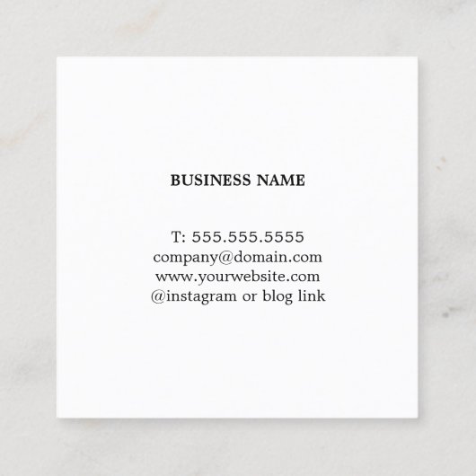 ミニマリストエレガントテクスチャグレーコンサルタント スクエア名刺 (裏面)