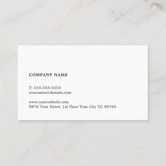 ミニマリストエレガントテクスチャブラックコンサルタント 名刺 (裏面)