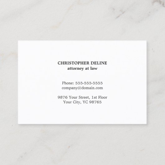 ミニマリストエレガントテクスチャブラックコンサルタント 名刺 (裏面)