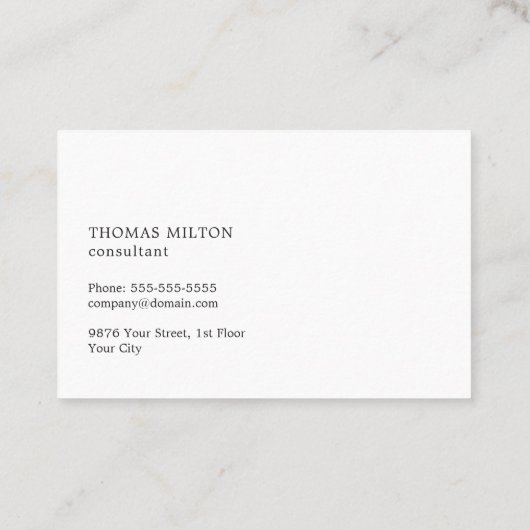 ミニマリストエレガントテクスチャブルーコンサルタント 名刺 (裏面)