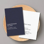 ミニマリストエレガントテクスチャブルーコンサルタント 名刺<br><div class="desc">テクスチミニマルャの濃い青の背景でカスタマイズ可能な名刺テンプレート。シンプルエレガントデザイン、紙タイプを変更できる。どんなプロフェッショナルにも最適。</div>