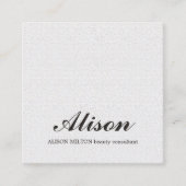 ミニマリストエレガントテクスチャホワイトコンサルタント美しい スクエア名刺 (正面)