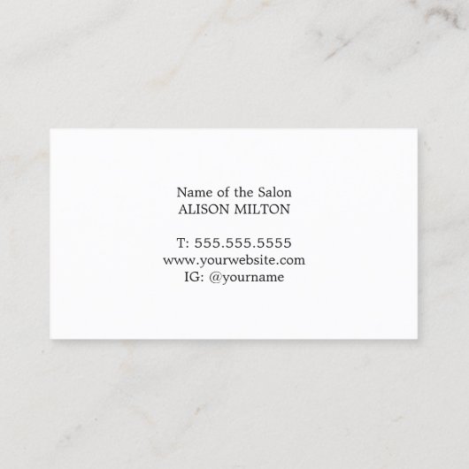 ミニマリストエレガントテクスチャホワイトコンサルタント美しい 名刺 (裏面)