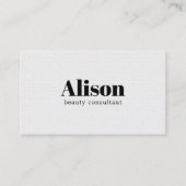 ミニマリストエレガントテクスチャホワイトコンサルタント美しい 名刺 (正面)