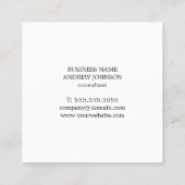 ミニマリストエレガントテクスチャライトグレーコンサルタント スクエア名刺 (裏面)