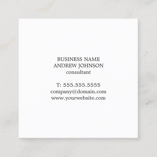 ミニマリストエレガントテクスチャライトグレーコンサルタント スクエア名刺 (裏面)