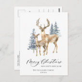 ミニマリストエレガントディアクリスマスツリーホリデイ ポストカード (正面/裏面)