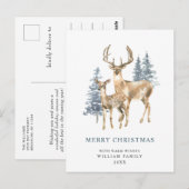 ミニマリストエレガントディアクリスマスツリーホリデイ ポストカード (正面/裏面)