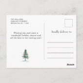 ミニマリストエレガントディアクリスマスツリーホリデイ ポストカード (裏面)