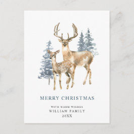 ミニマリストエレガントディアクリスマスツリーホリデイ ポストカード