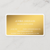 ミニマリストエレガントトレンディー金ゴールドライターエディタ 名刺 (正面)