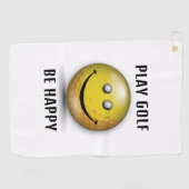 ミニマリストエレガントハッピーゴルファーデザイン ゴルフタオル (横)